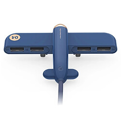 Wewoo HUB USB 5V 0.5A 4 interfaces USB Concentrateur de données Air Extender One (bleu)