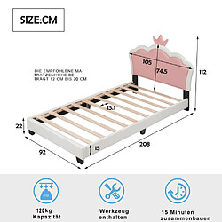 Avis ComfortXL Lit Rembourré Pour Enfants 90 * 200cm Avec Sommiers À Lattes Et Dossier