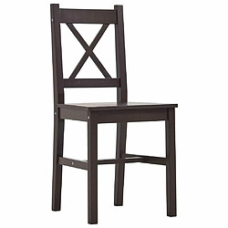 Ensemble salle à manger de jardin 7 pcs,Table et chaise à dîner Pinède Marron foncé -MN23093 pas cher