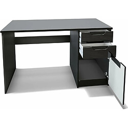 Acheter Mpc Bureau Noir Mat Et Gris Clair Satiné Mat (129 X 76 X 60 Cm)