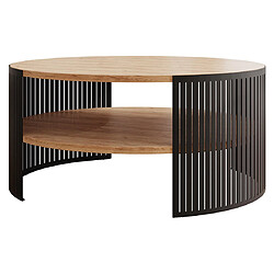 Bestmobilier Cruz - table basse - chêne naturel et noir - 75 cm