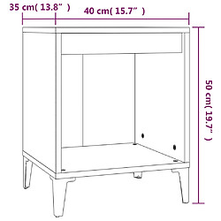 vidaXL Tables de chevet 2 pcs Chêne fumé 40x35x50 cm pas cher