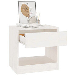 Avis Maison Chic Table de chevet,Table de nuit,Table d'appoint pour salon Blanc 40x31x40 cm Bois de pin massif -MN57068