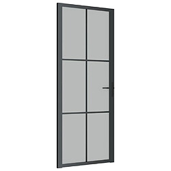 vidaXL Porte intérieure 83x201,5 cm Noir Verre mat et aluminium