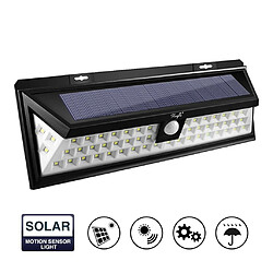 Lampe Solaire Extérieur 54 LEDs Détecteur de Mouvement sans Fil Éclairage Solaire d'applique Murale Projecteur à Énergie Solaire