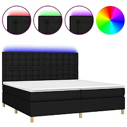 Sommier à lattes,Cadre à lattes de lit et matelas et LED pour Adulte Noir 200x200 cm Tissu -MN40466