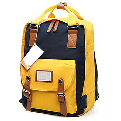 Yonis Sac à dos Voyage Sac à Dos Etudiant Ecole Cartable 38 * 28 * 15 cm Bleu Foncé Jaune YONIS