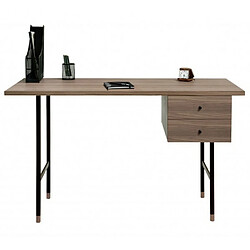 Paris Prix Bureau Design 2 Tiroirs Jugend 130cm Noyer