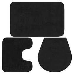 vidaXL Jeu de tapis de salle de bain 3 pcs Tissu Anthracite 