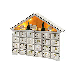 Mobili Rebecca Rebecca Mobili Calendrier De L'avent En Bois Blanc Avec 24 Tiroirs Et Lumières Idées Cadeaux