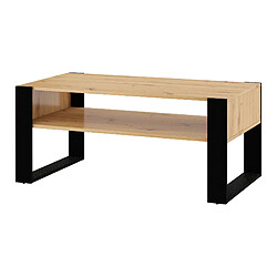 FURNLUX Table basse NUKA 110x60x48 Crème & Noir