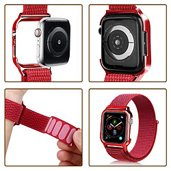 Wewoo Montre simple en nylon Mode Bracelet avec cadre pour Apple la série 4 40mm Rouge