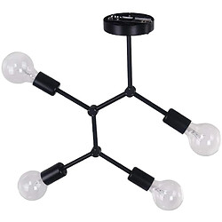 Stoex Modernes Plafonniers Industrielle Vintage 5 Lumières E27 Douille Lampe Socket Su Modernes Plafonniers Industrielle Vintage 5 Lumières E27 Douille Lampe Socket Suspension Éclairage pour salon Salle à Manger Chambre , Noir