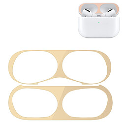 Wewoo Pour Apple AirPods Pro Étui de protection casque sans fil Autocollant protecteur en métal Or