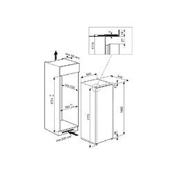 Réfrigérateur 1 porte intégrable à glissière 55cm 314l - arg180701 - WHIRLPOOL pas cher