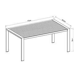 Acheter Table à Manger de Jardin Chillvert Nápoles Aluminium 170x96,5x75 cm Beige pour 6 Personnes