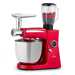 Robot de cuisine multifonction - Klarstein Renata Rossa - 3-en-1 - 2000 W - Blender - sans BPA - Rouge