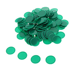 Acheter 25MM barillet en plastique Coin Chip Money 100 barils un baril Concave Edge Vert