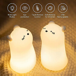 Avis Universal Lumière pour enfants, lumière pour bébés, lumière pour chat à LED rechargeable, lampe portable pour filles multicolore, lampe en silicone tactile 7 couleurs avec télécommande, cadeau d'anniversaire pour femmes éclairant, lampe, (blanc)