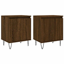 Maison Chic Tables de chevet 2pcs - Table basse Table de nuit - chêne marron 40x30x50cm bois d'ingénierie -MN81676