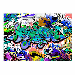 Paris Prix Papier Peint Graffiti : Motif Bleu 105 x 150 cm