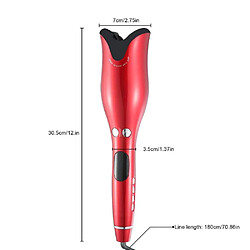 Universal Professionnel Automatique Fer Ceramique Rotation Air Rotation Boucle Friseur Fer LCD Roller Instrument Styling Toutes les coiffures | Fer frisé (rouge)