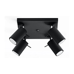 Luminaire Center Plafonnier RING noir 4 ampoules