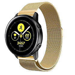 Wewoo Bracelet pour montre connectée de poignet en acier inoxydable magnétique Milanis WatchBand Galaxy Watch Active 20mm Or 