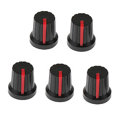 Acheter 5pcs bouton de pédale d'effet guitare boutons de commande d'amplificateur noir + rouge