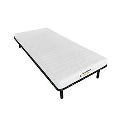 Vente-Unique Ensemble 90 x 200 cm cadre à lattes + matelas mousse 7 zones ép.12cm- STELO de MORGENGOLD