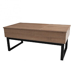 Avis Le Quai Des Affaires Table basse plateau relevable FLOWER 110x55cm / Chêne blanchi et métal noir