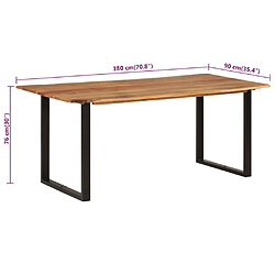 vidaXL Table de salle à manger 180x90x76 cm Bois d'acacia massif pas cher