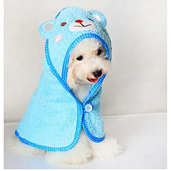 Pet Chien Chat Ours Conception Chiot Serviette De Bain Peignoirs Pyjama Couverture Bleue M