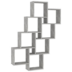 Maison Chic Étagère cube murale,Etagère de rangement flottante Gris béton 90x15x119 cm Aggloméré -MN17670