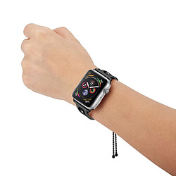 Wewoo Pour Apple Watch Génération 3/2/1 38mm Universal Black Bracelet en acier inoxydable avec un diamant Noir pas cher