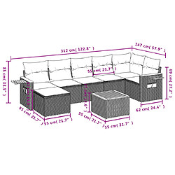 Avis vidaXL Salon de jardin avec coussins 8 pcs beige résine tressée