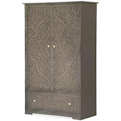 Paris Prix Armoire 2 Portes & 1 Tiroir Ayan 183cm Marron 