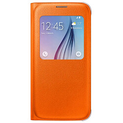 Samsung S View coque G920F Samsung Galaxy S6 orange PU 