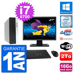 PC HP 400 G4 SFF Ecran 27" Intel i7-6700 RAM 16Go Disque Dur 2To Windows 10 Wifi · Occasion 