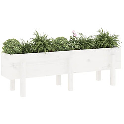 Avis Maison Chic Jardinière,Lit surélevé de jardin - Bac à fleurs - pot de fleur blanc 121x30x38 cm bois de pin massif -GKD78688