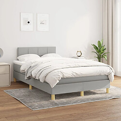 vidaXL Sommier à lattes de lit avec matelas Gris clair 120x200cm Tissu 