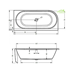 Avis Baignoire d'angle acrylique à poser RIHO DESIRE 180x84 cm