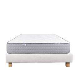 LUXURY LITERIE Ensemble matelas zen 160x200 cm + sommier beige ep20cm