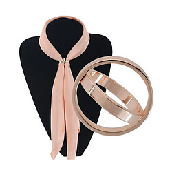 Or Rose Broche Echarpe Foulard Double Anneaux Clip Boucle de Vêtements Bijoux Cadeau Mode pour Femmes