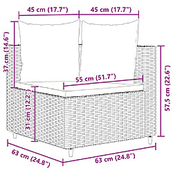 vidaXL Salon de jardin 5 pcs avec coussins noir résine tressée pas cher