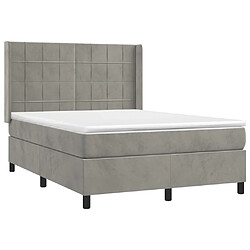 Avis vidaXL Sommier à lattes de lit matelas et LED Gris clair 140x190 cm