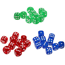 Spot D6 dés 30pcs Jeux de Dés Polyédriques Dice D6 en Acryliqu Coloré Jeux de Société