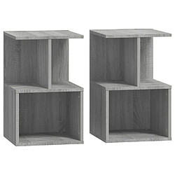 vidaXL Tables de chevet 2 pcs Sonoma gris 35x35x55 cm Bois ingénierie