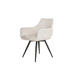 Acheter Lisa Design Boha - lot de deux fauteuils rotatifs - en tissu bouclette blanc