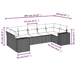 Avis vidaXL Salon de jardin avec coussins 7 pcs gris résine tressée